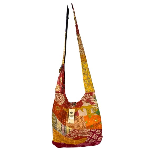 Kantha Handmade Cotton Patchwork Hippie Hobo Shoulder Crossbody Bag - Picture 1 of 9